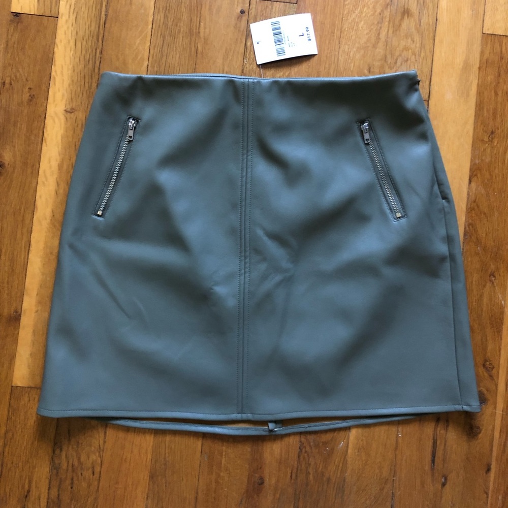 Green Faux leather skirt brand new with tags